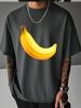 Unisex Summer White Short Sleeve Tee Realistic Yellow Banana Fruit Graphic Print Crew Neck Loose Casual Male Daily Streetwear Tops
