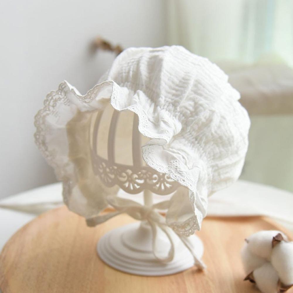 Дышащая кружевная шляпа с оборками Мягкая шляпа от солнца для мальчиков и девочек Кепки-чепчики Летняя шляпа