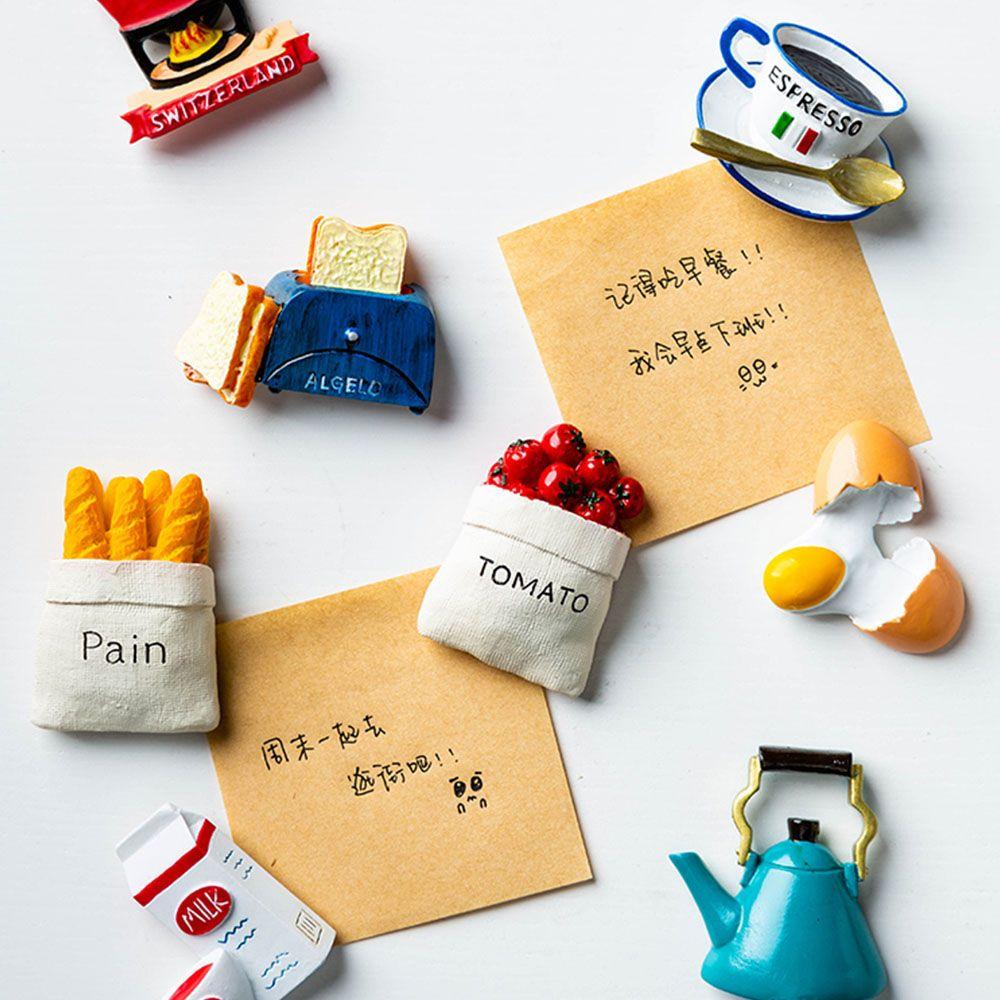 Tools Refrigerator Ornament Bread Egg Milk Fridge Magnet Magnetic Stickers Cartoon Food Shape