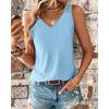 Летний женский топ-майка с V-образным вырезом и кружевом на спине