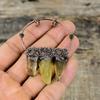 Citrine Rough Pendant Electroformed Copper Pendant Handmade Gemstone Pendant Electroformed Copper Jewelry Chrome Diopside Pendant For Gift