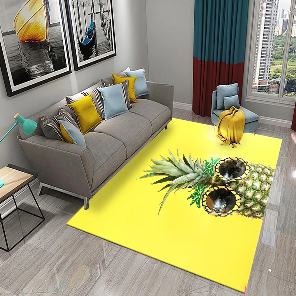 3D Забавный Ковер Ананас Ковры с Рисунком Свежих Фруктов Ковер для Гостиной Коврик для Пола в Детской Спальне Ковер Окно Прикроватный Домашний Декор