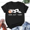 Cotton Cute Cows Nope Not Today T-shirts For Women Summer Tee Shirt Femme Casual Short Sleeve Round Neck Tops T-shirts