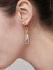 14K Combi Drop One-Touch Earrings (Gold Pin) ELGPEE391