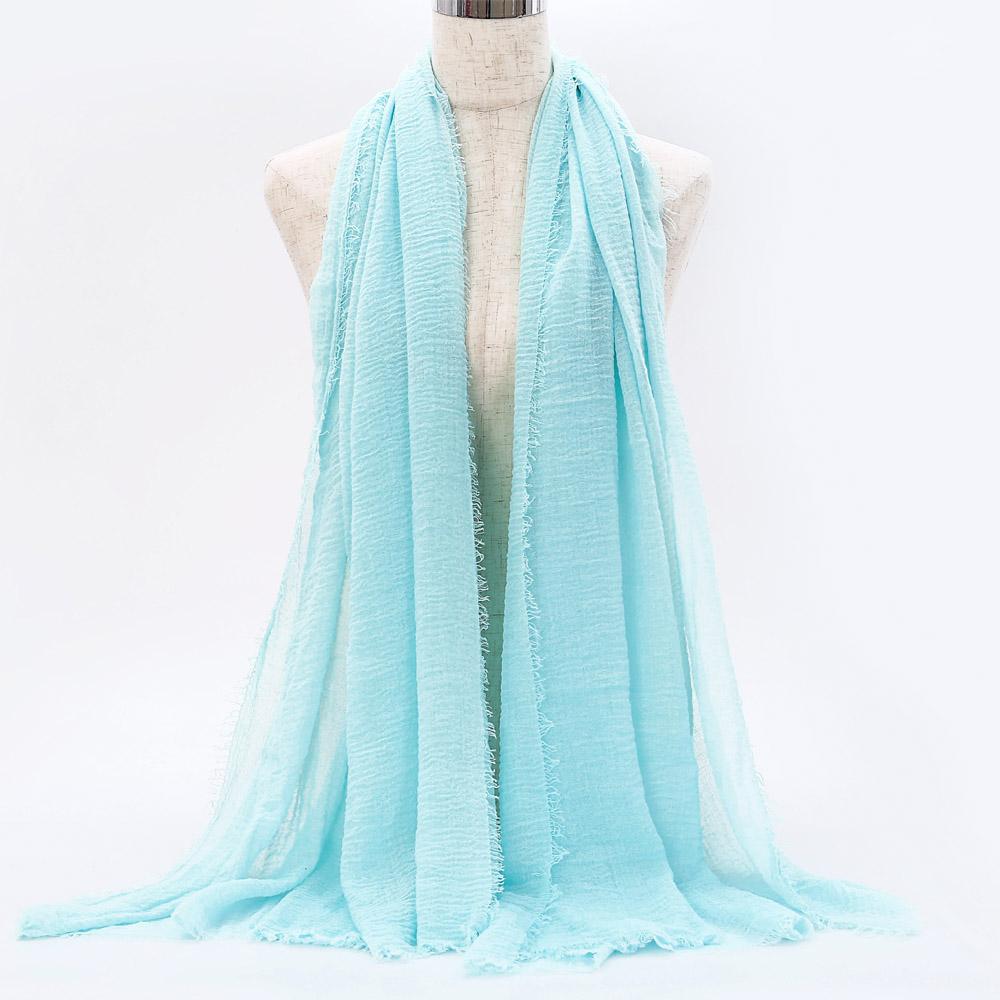 Big Size Crinkle Cotton Hijab Scarf Women Turban Muslim Shawl Plain Bandana Breathable Women's Shawls Foulard Hijab Hood Ramadan