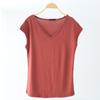 Solid V Neck Basic Tshirt Women Summer Modal Loose Tee Tops Casual Undershirt M To 2XL