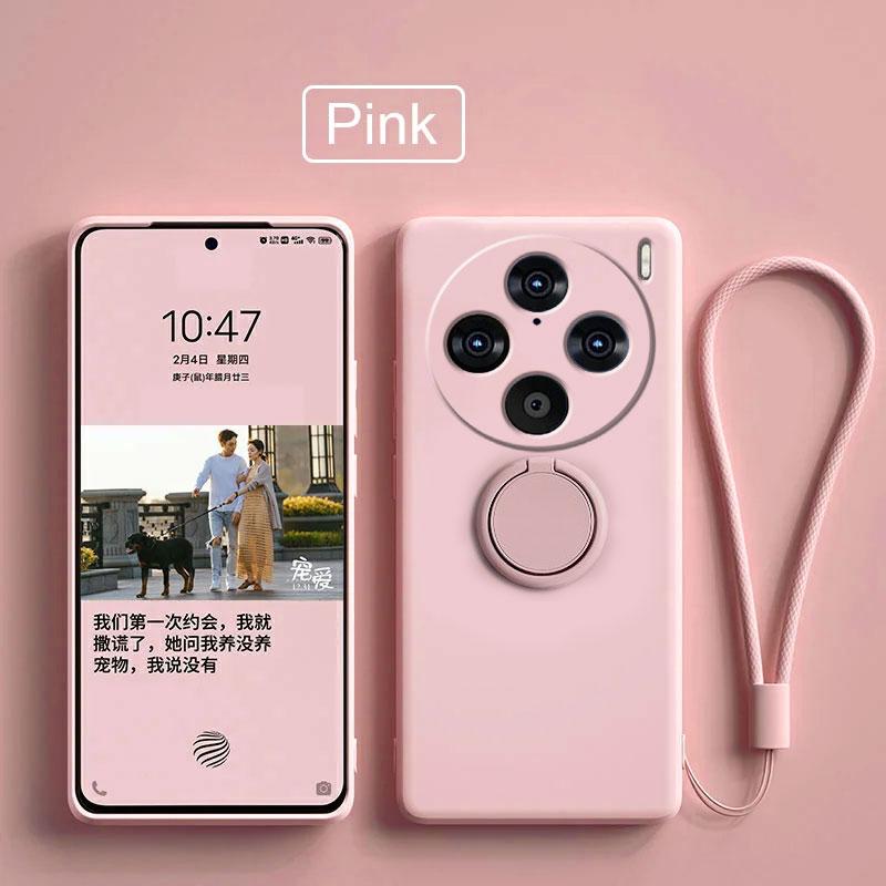 Чехол для Vivo X100 Pro Жидкий силиконовый держатель для кольца Мягкий чехол для телефона для Vivo X90 Pro Plus Обновление Противоударный задний чехол Fundas