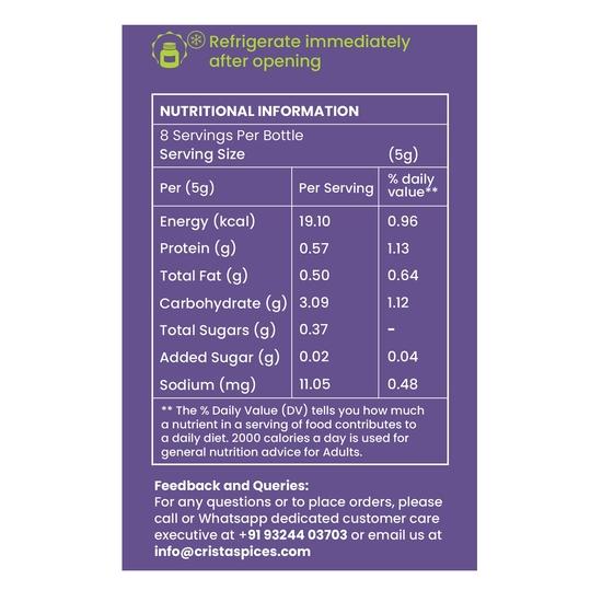 CRISTA Exotic Biryani Masala Spice Mix | Rich in flavour | No Onion | No Garlic | Vegan | Pure | Zero added Colours, Preservatives | 45 gms