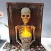 New Halloween Skull Photo Frame Candle Light Resin Skull Collision Horror Atmosphere Decoration Resin Ornaments