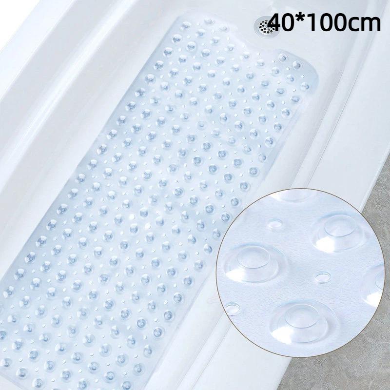 Thickened Extra Large Non Slip Bath Mat With Strong Suction Cups Drain Holes Perfect For Home Bathroom Shower Tub Use