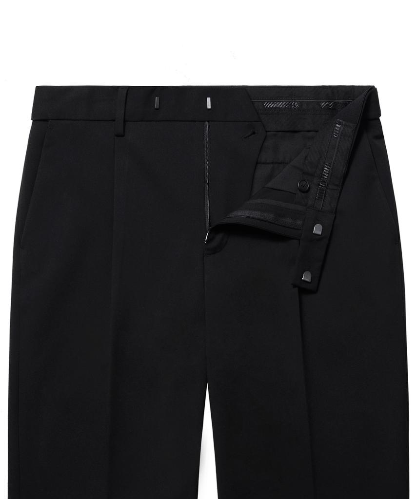 MUSINSA STANDARD Loose Tapered Hidden Banding Crop Slacks [Black]