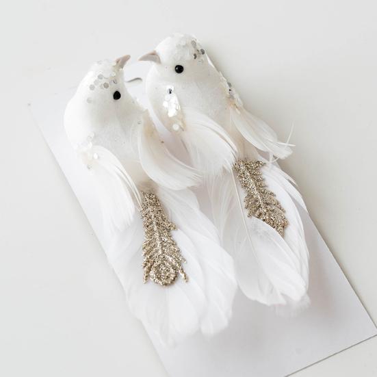 1 пара рождественских украшений, имитация пены, перья, дизайн с бусинами, украшение для рождественской елки, праздничная атмосфера, подарок своими руками