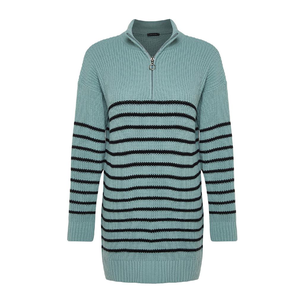 Трикотажный свитер с застежкой-молнией в каменную полоску Tctaw24ak00063