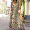 Women's Slip Dress Maxi Long Dress Retro Pattern Print Dress Spring & Summer V Neck Leisure Vacation