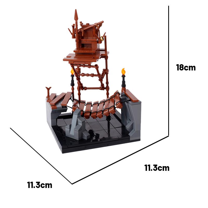 MOC Кубики Игрушки Оружие Средневековый Город Строительные Блоки Фигурки Солдат Сторожевая Башня Дозорная Башня Подвесная Клетка Щит Аксессуар Дети