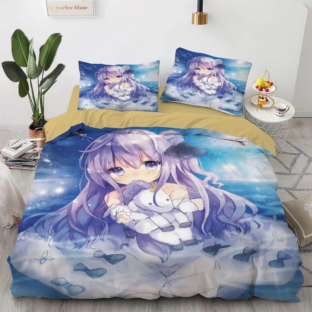 Комплект постельного белья Anime kawaii Япония Аниме loli Пододеяльник Детская спальня Мультфильм 3D Печатный пододеяльник Подарок в спальню