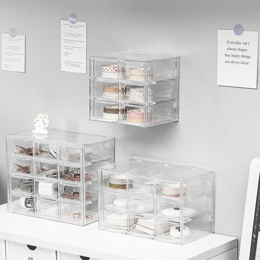 Прозрачный ящик для хранения ювелирных изделий, ящик для хранения на рабочем столе, ящик для хранения, органайзер для канцелярских принадлежностей