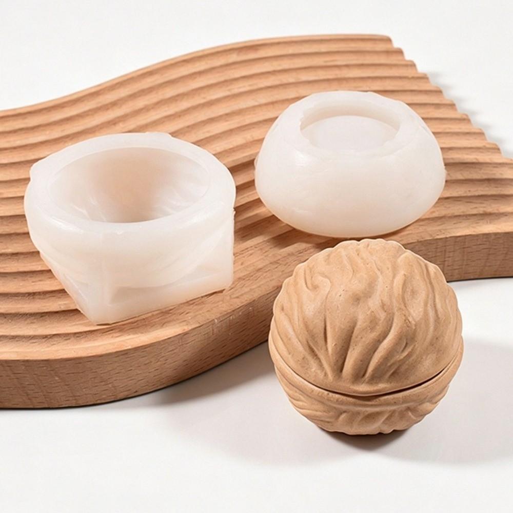 DIY Crafts 3D Walnut-Shaped Mold Non-Stick Plaster Silicone Mold Crafts Making