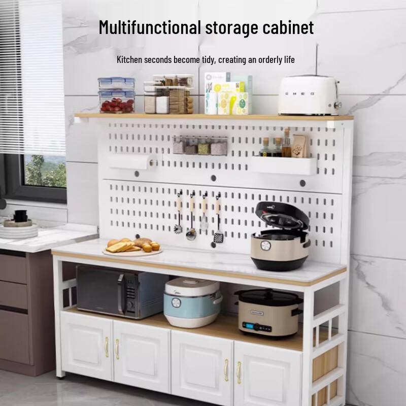 Modern Kitchen Storage Cabinet with Pegboard & Worktop