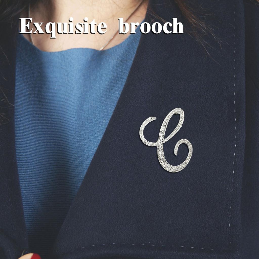 English Letter Brooch With Water Filled Diamond Alloy Chest Flower, Clothing Accessory Pin
