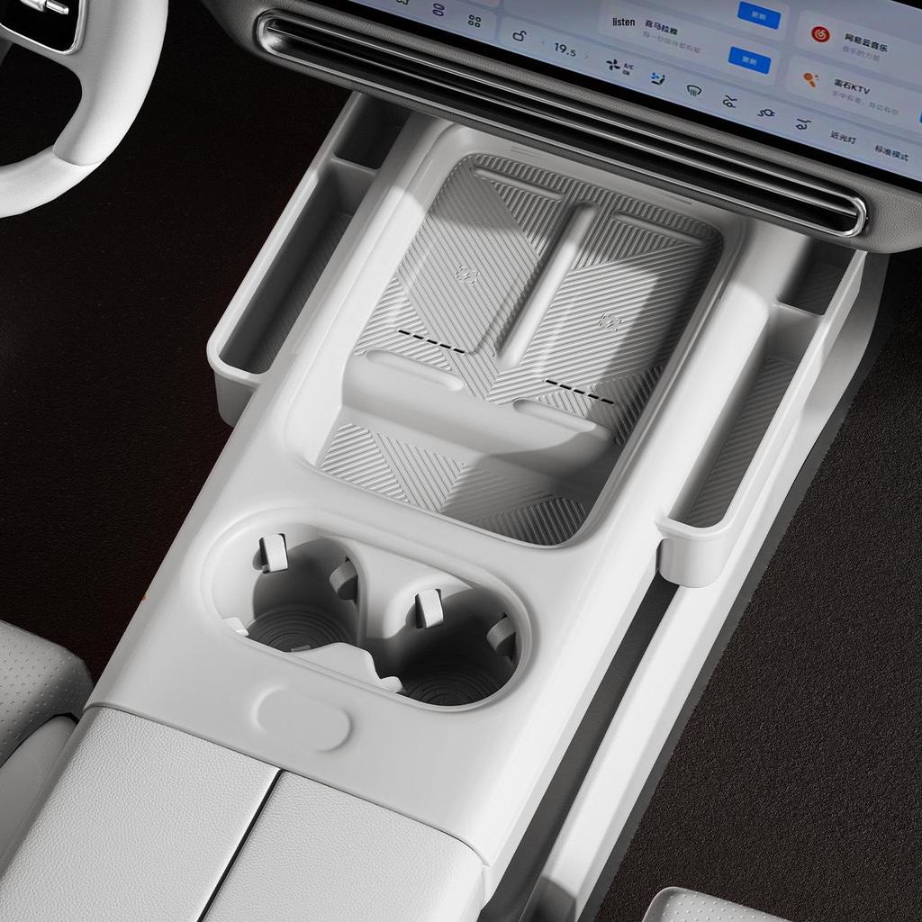 Силиконовый коврик-органайзер для подстаканников центральной консоли Li Auto i6 - Подходит для 25 моделей, Многофункциональный автомобильный аксессуар