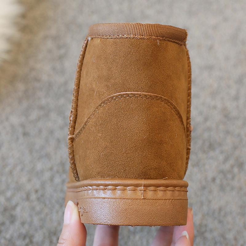 TWINFLAMES Winter Children Boy Girl Reverse Velvet Short Snow Boots Baby Warm Plush Shoes Kids Snow Boots Otton Shoes