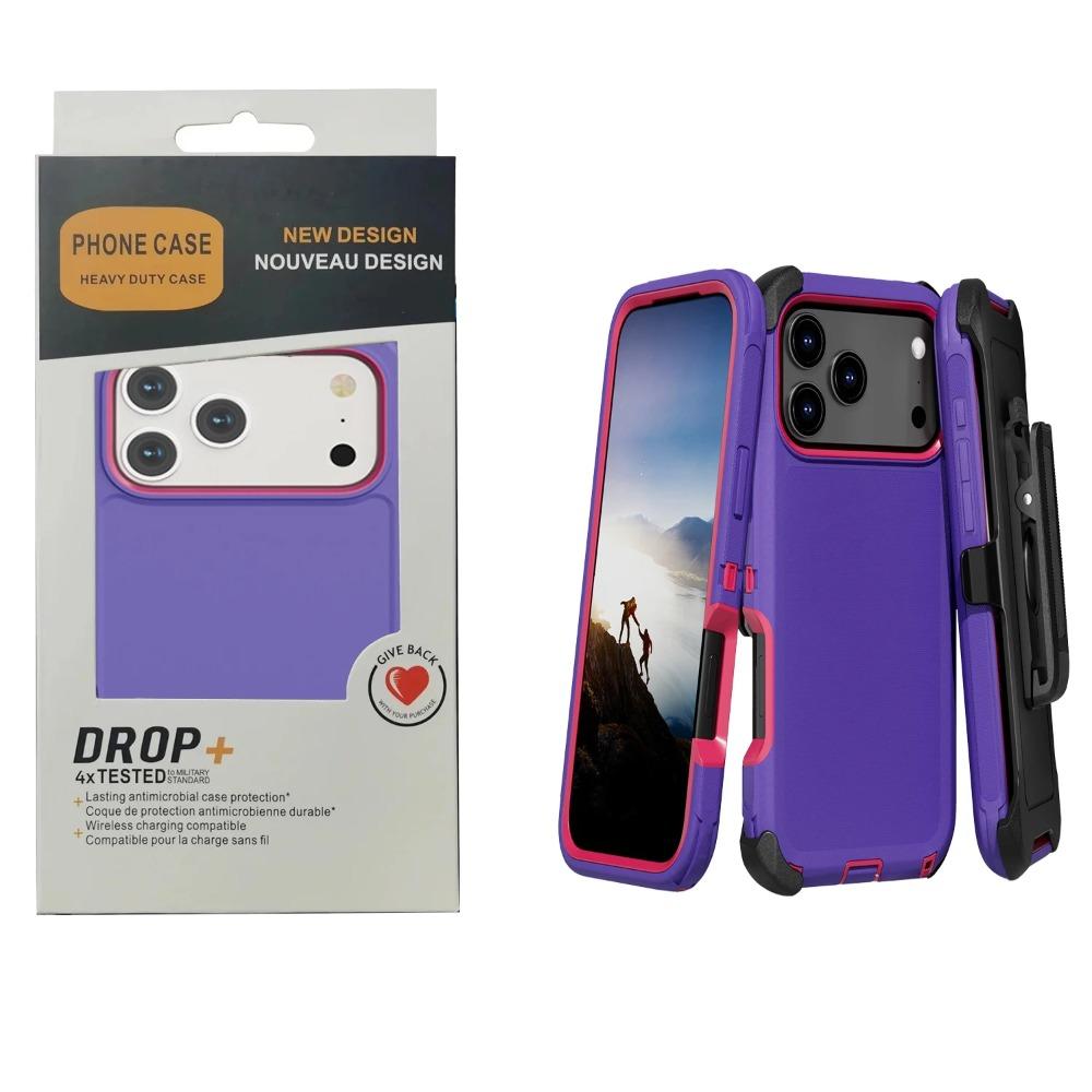 3-в-1 OTT Defender Военного уровня Противоударный Чехол для Телефона Для IPhone17 Air 16 15 14 Plus 13 12 Pro Max С Клипсой Защитная Броня Чехол