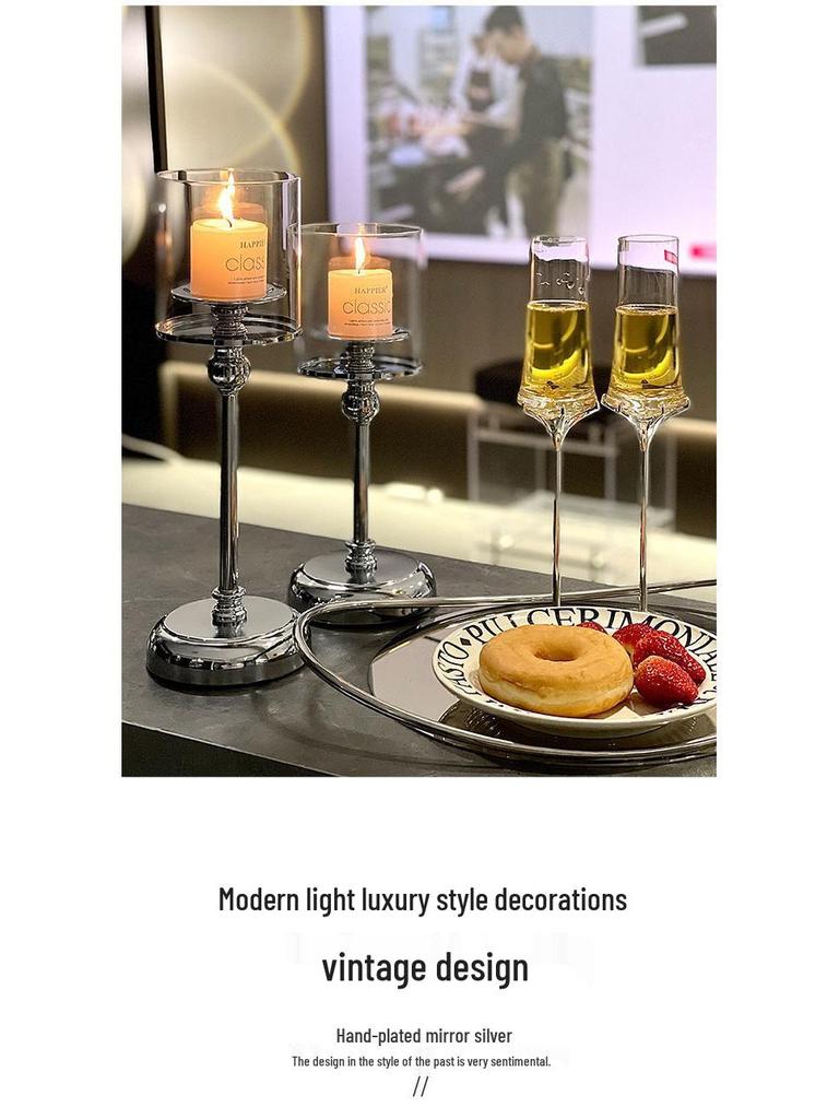 Элегантный стеклянный подсвечник в китайском стиле люкс для домашнего декора