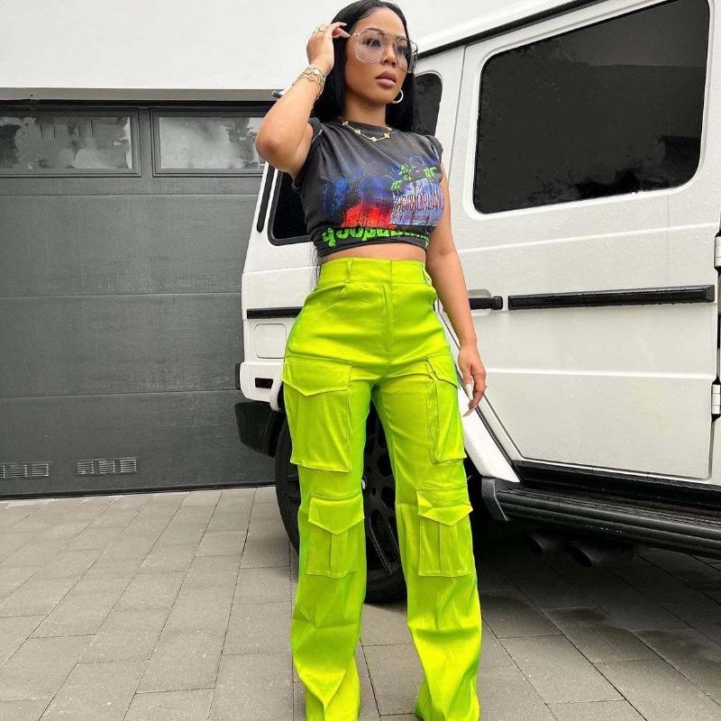 Весенне-летние женские брюки, модные повседневные однотонные брюки для рабочей одежды с несколькими карманами