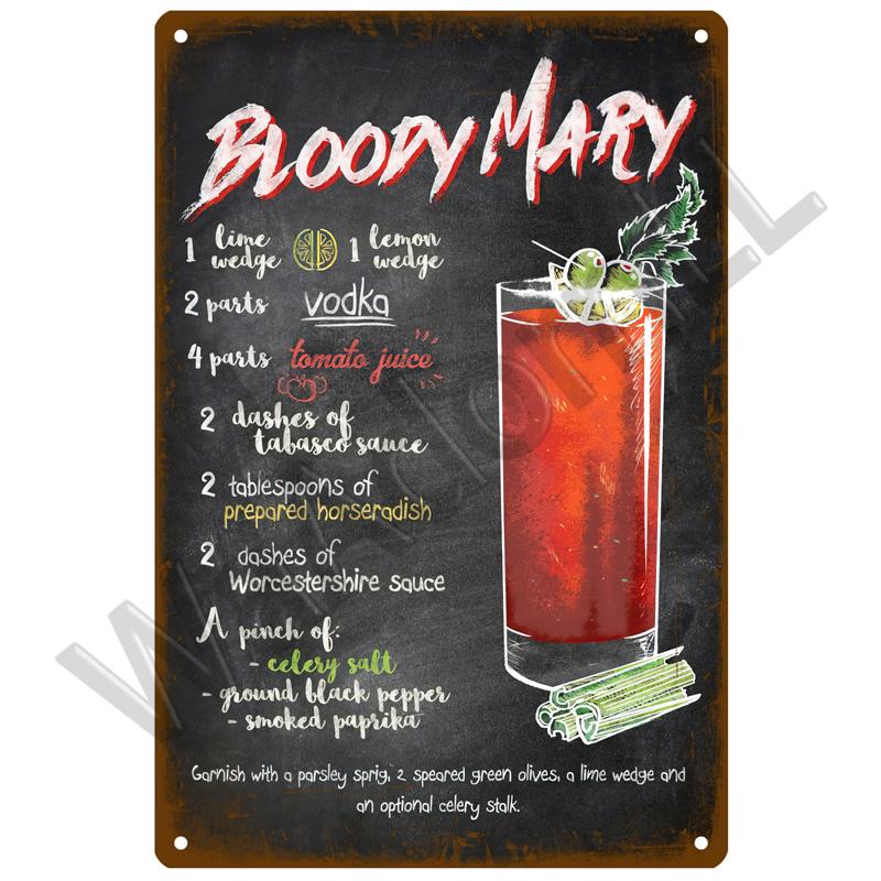 Metal Sign Vintage Tin Sign Cocktail Plate Decorative Poster Plaque Retro Bar Kitchen Home Wall Decor Bar Pub Club Art Man Cave