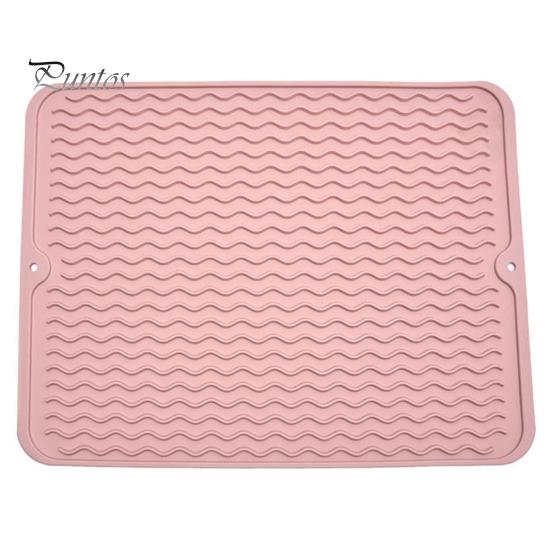 Коврик для сушки посуды, толстый нескользящий силиконовый термостойкий сливной коврик для кухонной стойки