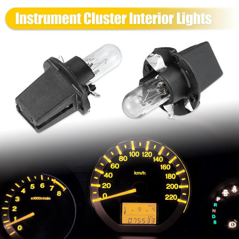 X Autohaux 5/10PCS T5 Auto Internal Universal Dashboard Light DC12V 1.2W Bulb Yellow Interior Lighting Car Replace Accessories