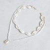 Clavicle Chain Multi-Layer Accessories Women, Bohemian Rice Bead Shell Pendant Necklace