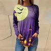 Tee Shirts For Women Fall Casual Long Sleeve Shirts Sweatshirt Halloween Printing Top Pullover
