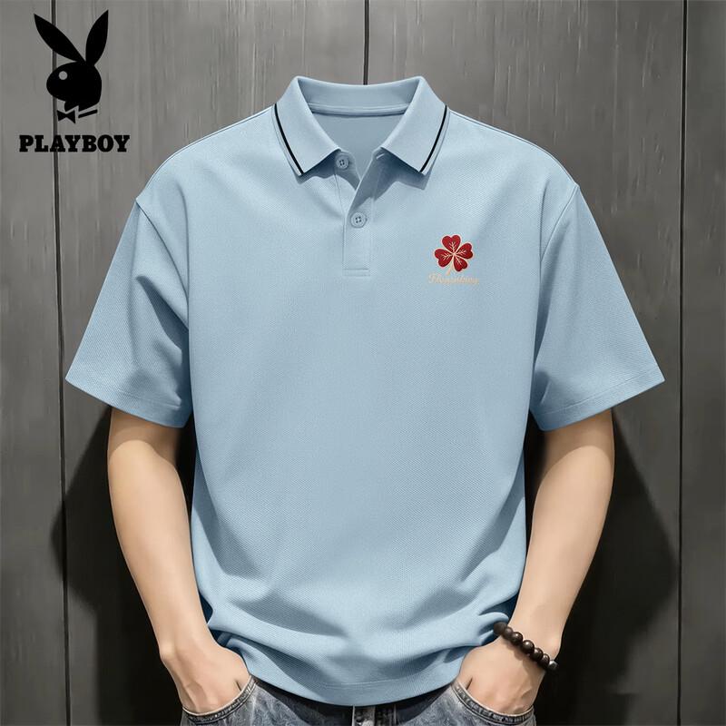 PLAYBOY Мужская футболка-поло с коротким рукавом 'Четырехлистный клевер'