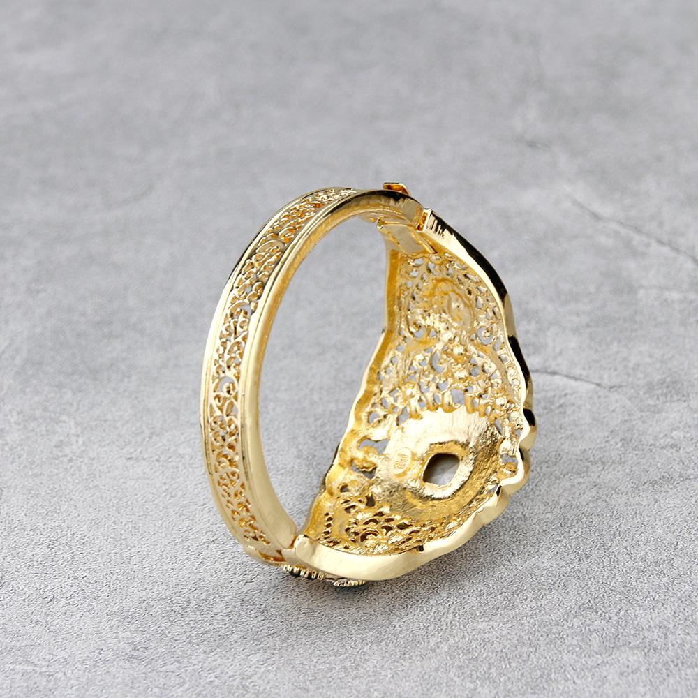 Шикарный женский браслет золотого цвета с цветком, браслет с кристаллами для невесты, свадебный ювелирный подарок