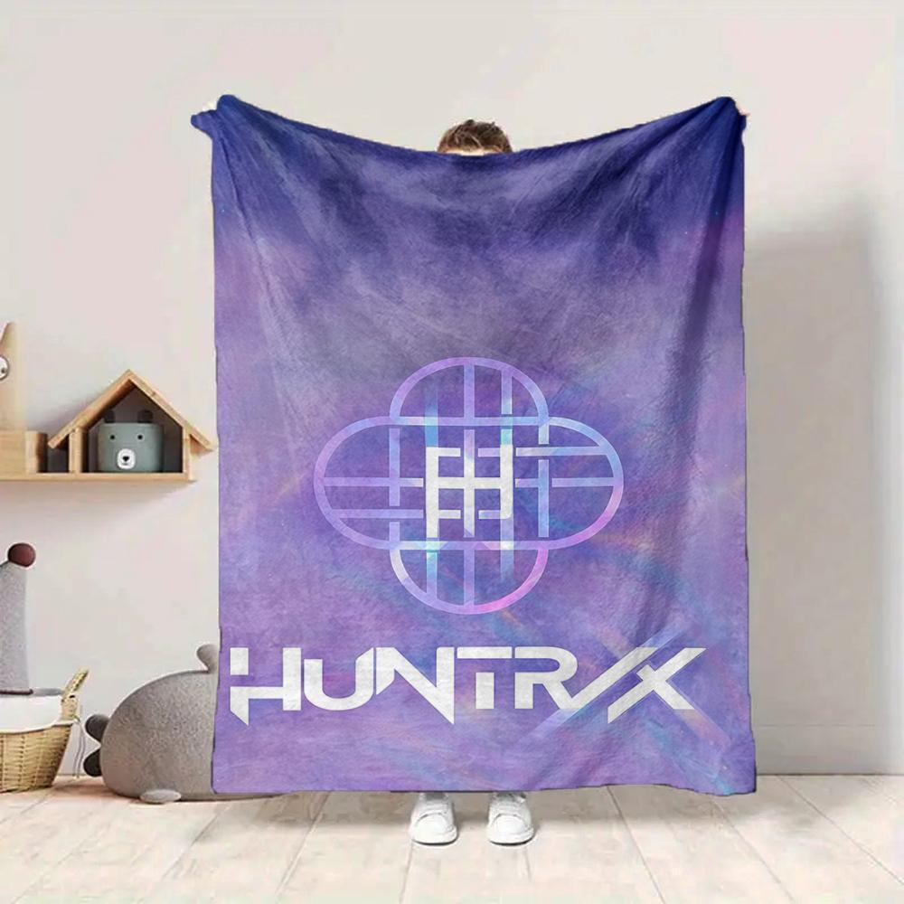 1Pc Huntrx Cosmic Dance Flannel Blanket, Soft And Comfortable, Casual Warm, Camping Travel, Christmas, Halloween Xmas Gift. G172