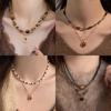 Retro Floral Tiger's Eye Style Necklace - Autumn/Winter High-End Sweater Chain