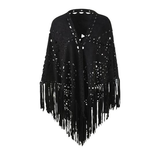 Женская шаль, теплая ткань, однотонный цвет, универсальный, ажурный, с кисточками, зимний шарф, удобная шаль-накидка