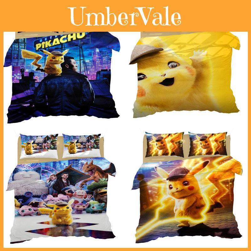 Pokemon Pikachu Comforter Soft And Durable Bedding Set For Kids