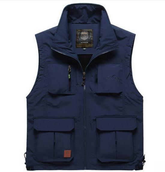 Мужской жилет с несколькими карманами на весну/осень — легкий, для фотосъемки на открытом воздухе/рыбалки, большой размер, модель 7838
