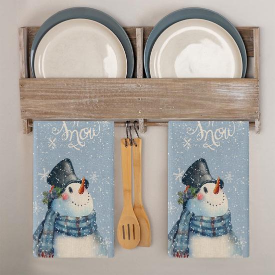 60x40 см рождественское кухонное елочное волокнистое полотенце Снеговик Гном Снежинка сверхтонкое водопоглощающее прямоугольное ультрамягкое