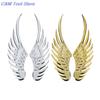 1 пара Автомобильные мотоциклетные аксессуары Золотой/серебристый Автостайлинг Модные металлические наклейки 3D Крылья Автомобильная наклейка