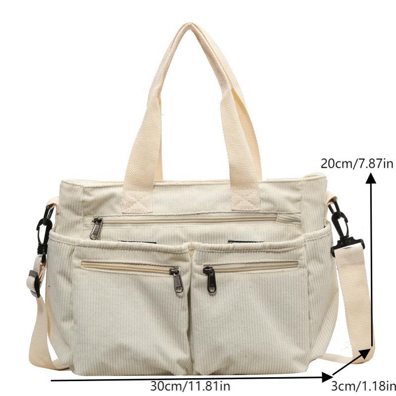 Повседневная вельветовая сумка на плечо большой вместимости для поездок на работу, сумка кроссбоди, женская корейская простая сумка-тоут для женщин, подарки