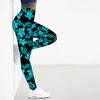 Womens Pink Flowers Prints Stretch Yoga Leggings Fitness Running Gym Sports Active Pants