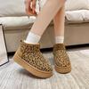 2024 Женские бархатные зимние ботинки на толстой подошве, с мягкой подошвой, с леопардовым узором