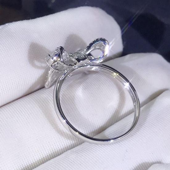 Женское кольцо-бантик со стразами, полированное сплавом, кольцо для предложения, много размеров, обручальное кольцо, женское украшение на палец для выпускного вечера