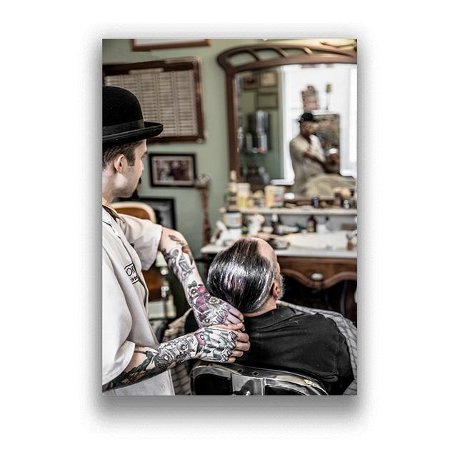 Винтажный набор холстов для парикмахерской - Трио современных эстетичных принтов для украшения салона