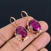Ruby Lab-Created Gemstone Handmade Copper Jewelry Beauteous Earring For Her