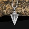Men's Personality Titanium Steel Necklace Stainless Steel Viking Arrow Double Sided Pendant Sweater Chain